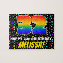 32.º cumpleaños — Patrón de estadio divertido y co