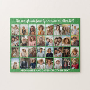 Puzzle 32 Colaje de Fotos - Moderno Verde con Texto