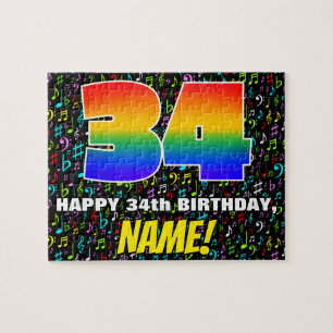Puzzle 34º cumpleaños — Símbolos de música divertida, col