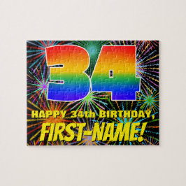 Puzzle 34 Aniversario: Fuegos artificiales divertidos y c