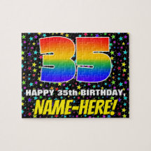 35º cumpleaños — Patrón de estadio divertido y col