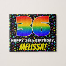 36º cumpleaños — Patrón de estadio divertido y col