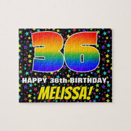 Puzzle 36º cumpleaños — Patrón de estadio divertido y col