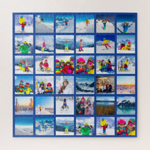 Puzzle 36 Cuadrícula de Colaje Azul Oscuro