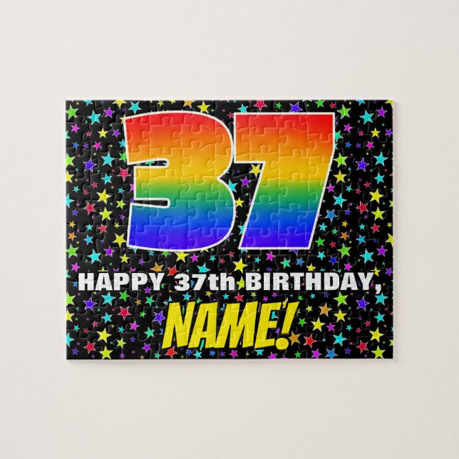 Puzzle 37 Aniversario — Patrón de estadio divertido y col (Horizontal)