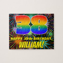 Puzzle 38 Aniversario: Fuegos artificiales divertidos y c