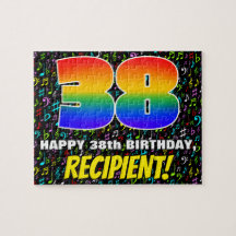 38 Aniversario — Símbolos divertidos, coloridos de