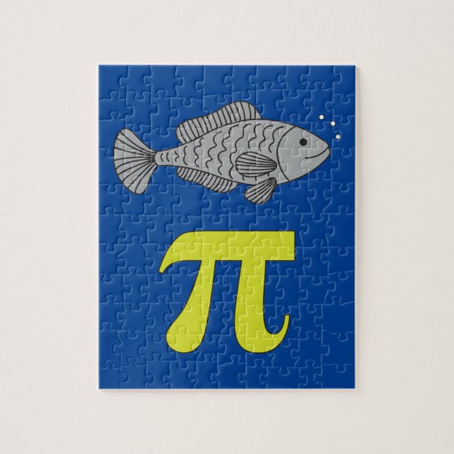 Puzzle 3.14 Chiste de matemáticas divertidas Fish Pie Pi  (Vertical)