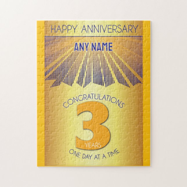 Puzzle 3 años | Cumpleaños personalizado de AA de 12 paso (Vertical)