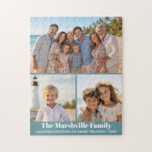 Puzzle 3 Colaje moderno de fotos con texto de familia