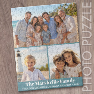 Puzzle 3 Foto Collage Moderno con Texto Familiar