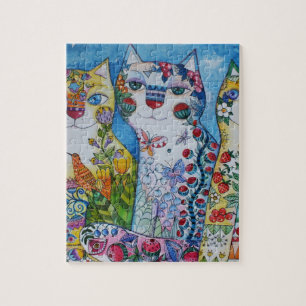 Puzzle 3 gatos felices