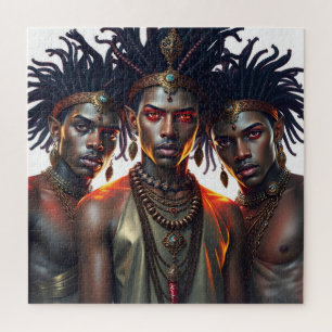 Puzzle 3 príncipes elfos negros con locs