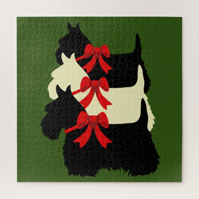 Puzzle 3 Silueta negra de Scottish Terrier /1014 pieza (Vertical)