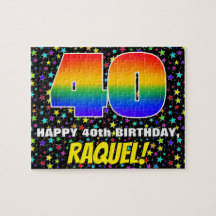 40.º cumpleaños — Patrón de estadio divertido y co