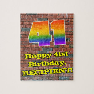 Puzzle 41° cumpleaños: Arcoiris 41 inspirado en graffitis
