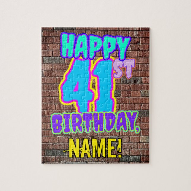 Puzzle 41st Birthday ~ Fun, Urban Graffiti Inspired Look (Vertical)
