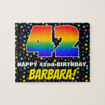 42º cumpleaños — Patrón de estadio divertido y col