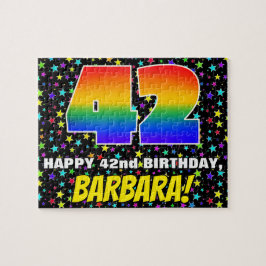 Puzzle 42º cumpleaños — Patrón de estadio divertido y col