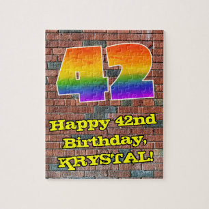 Puzzle 42° cumpleaños: Arcoiris 42 inspirado en graffiti