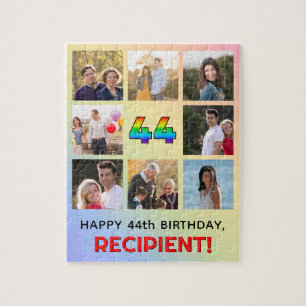 Puzzle 44º cumpleaños: Arcoiris divertido #, nombre perso
