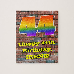 Puzzle 44° cumpleaños: Arcoiris 44 inspirado en graffitis
