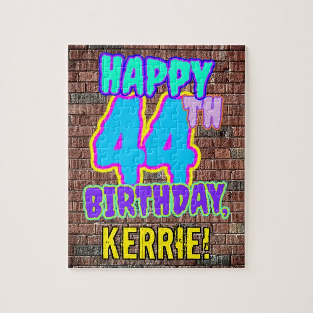 Puzzle 44th Birthday ~ Fun, Urban Graffiti Inspired Look (Vertical)