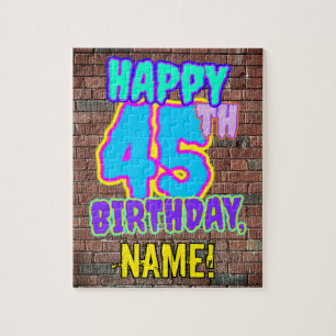 Puzzle 45th Birthday ~ Fun, Urban Graffiti Inspired Look