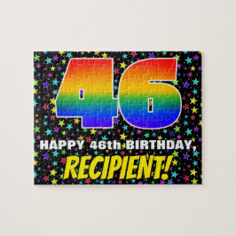 Puzzle 46º cumpleaños — Patrón de estadio divertido y col