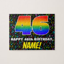 46º cumpleaños — Símbolos de música divertida y co