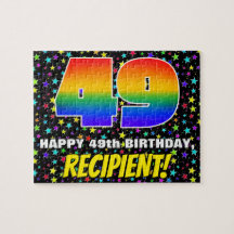 49.º cumpleaños — Patrón de estadio divertido y co