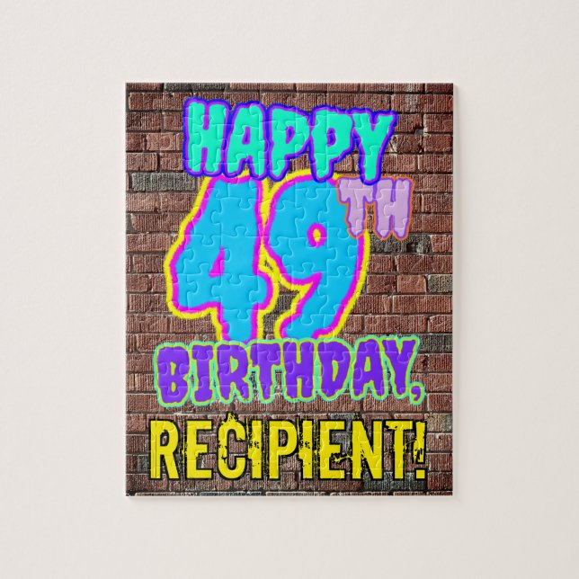 Puzzle 49th Birthday ~ Fun, Urban Graffiti Inspired Look (Vertical)