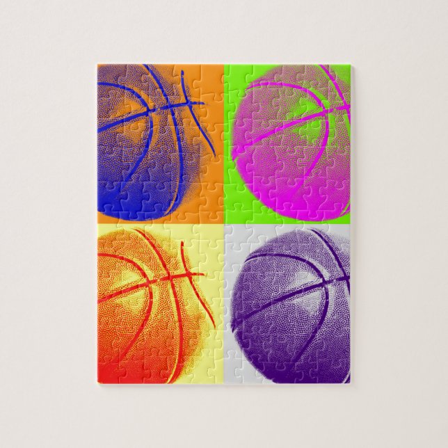 Puzzle 4 Colores Pop Art Basketball (Vertical)