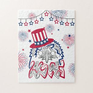 Puzzle 4 de julio Día de la Independencia Águila American