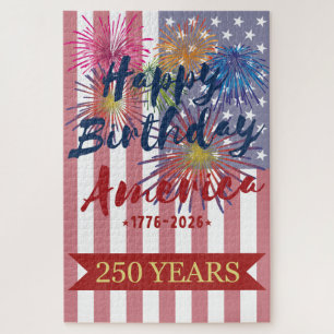 Puzzle 4 de julio Feliz cumpleaños América Estados Unidos