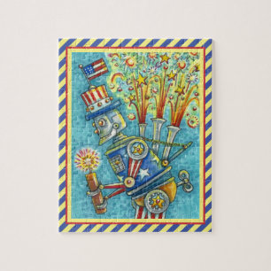 PUZZLE 4 DE JULIO ROBOT DE INCENDIOS, FIRECRACKER STEAMPU