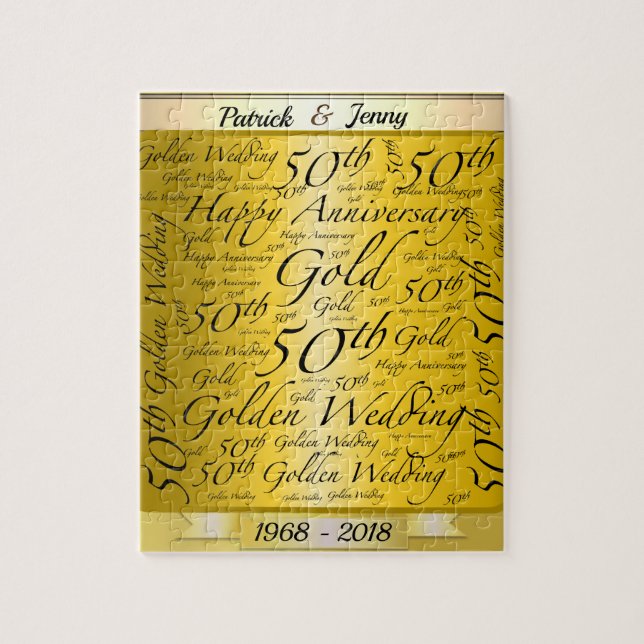 Puzzle 50° aniversario Boda personalizado (Vertical)