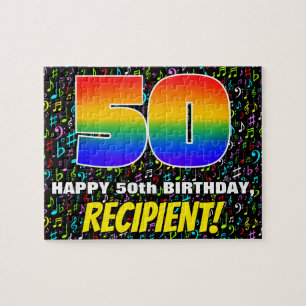 Puzzle 50 Aniversario — Símbolos divertidos, coloridos de