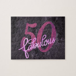 Puzzle 50 y fabuloso | Fiesta de tonos rosa y morado