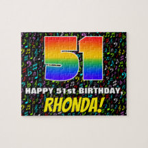 51º cumpleaños — Símbolos de música divertida y co