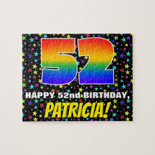 Puzzle 52º cumpleaños — Patrón de estadio divertido y col