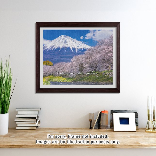 Puzzle [520] Mt.Fuji – Morning Light on the Cherry Path (An image of a puzzle displayed in a bright and open room. // 明るく風通しの良い部屋を飾ったときののイメージ)