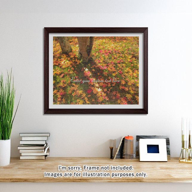 Puzzle [520] Quiet Beauty – Maple Leaves on Green Moss (An image of a puzzle displayed in a bright and open room. // 明るく風通しの良い部屋を飾ったときののイメージ)