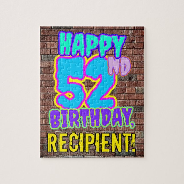 Puzzle 52nd Birthday ~ Fun, Urban Graffiti Inspired Look (Vertical)
