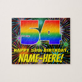 Puzzle 54 Aniversario: Fuegos artificiales divertidos y c