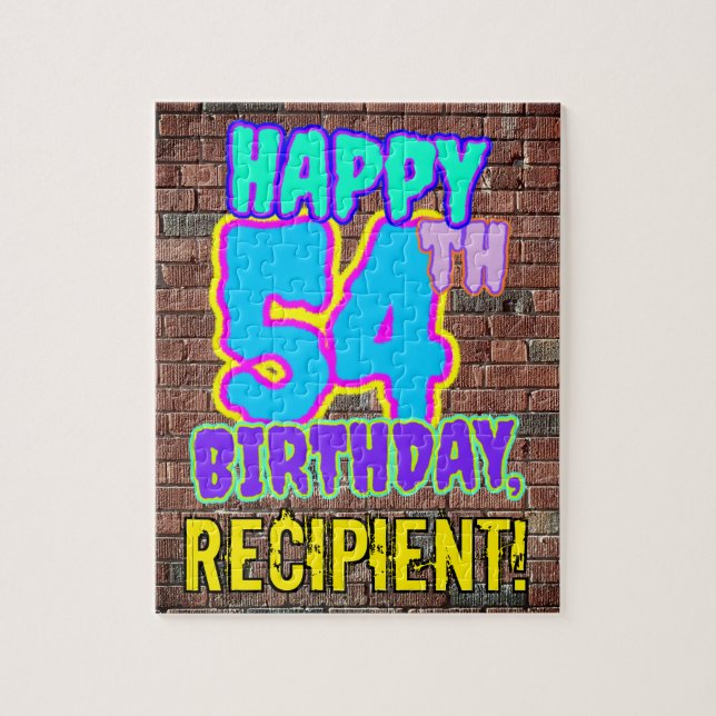 Puzzle 54th Birthday ~ Fun, Urban Graffiti Inspired Look (Vertical)