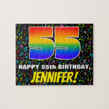 55º cumpleaños — Símbolos de música divertida y co