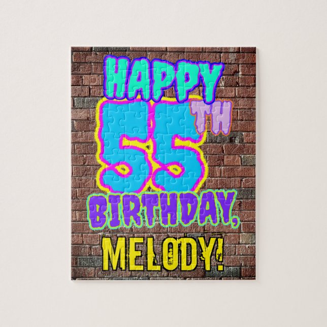 Puzzle 55th Birthday ~ Fun, Urban Graffiti Inspired Look (Vertical)