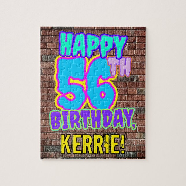 Puzzle 56th Birthday ~ Fun, Urban Graffiti Inspired Look (Vertical)