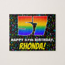 57º cumpleaños — Símbolos de música divertida y co